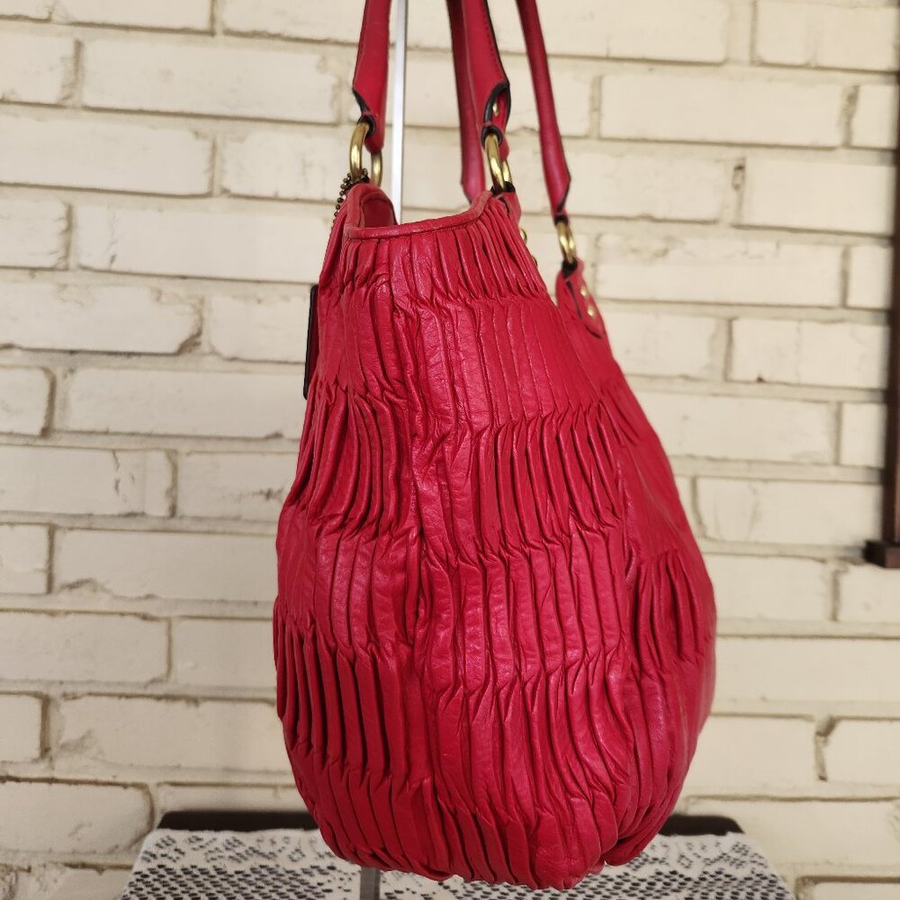 Euc Coach Ashley Gathering Pink Satchel Handbag Purse - Picture 5 of 16